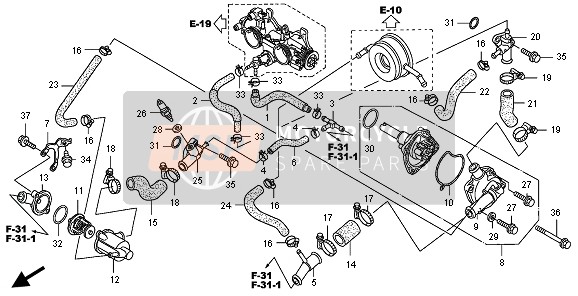 Honda FJS400A 2009 WATER PUMP for a 2009 Honda FJS400A